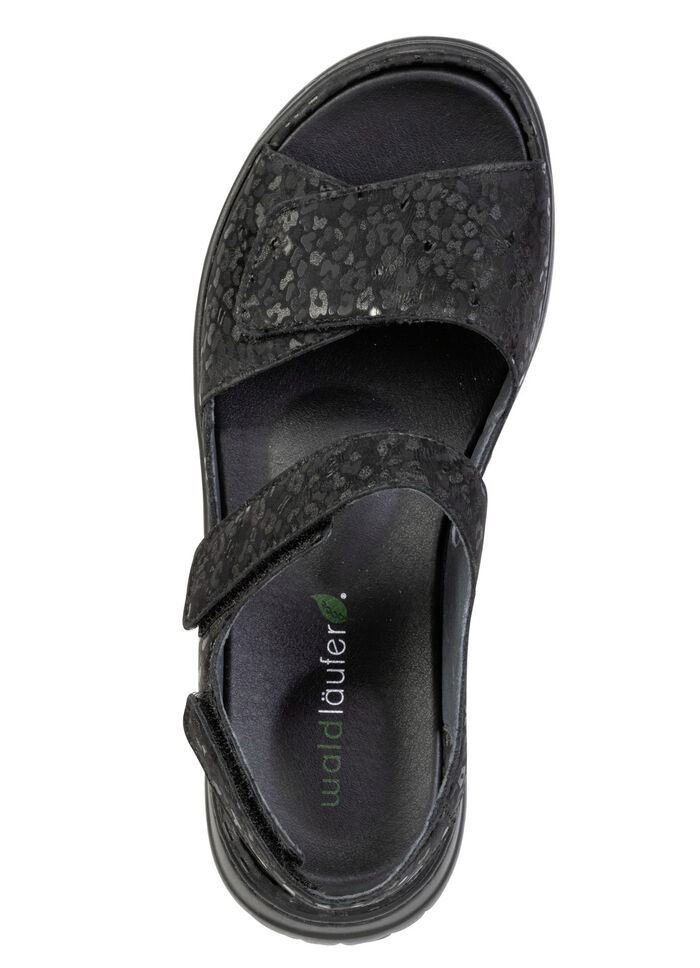 Waldläufer, comfortabele damessandalen, breedte H, met uitneembaar voetbed SCHWARZ