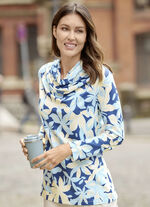 Shirt met watervalhalslijn 