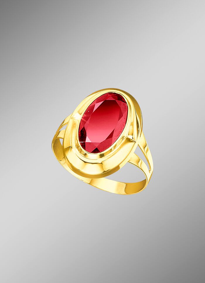 Damesring met echte granaat 