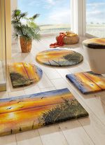 Kleurrijke badkamerset met mooie lintrand 