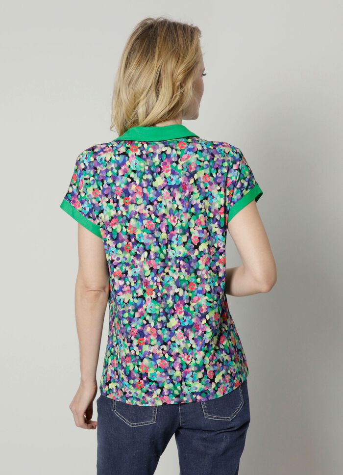 Poloshirt met verlaagde mouwen 