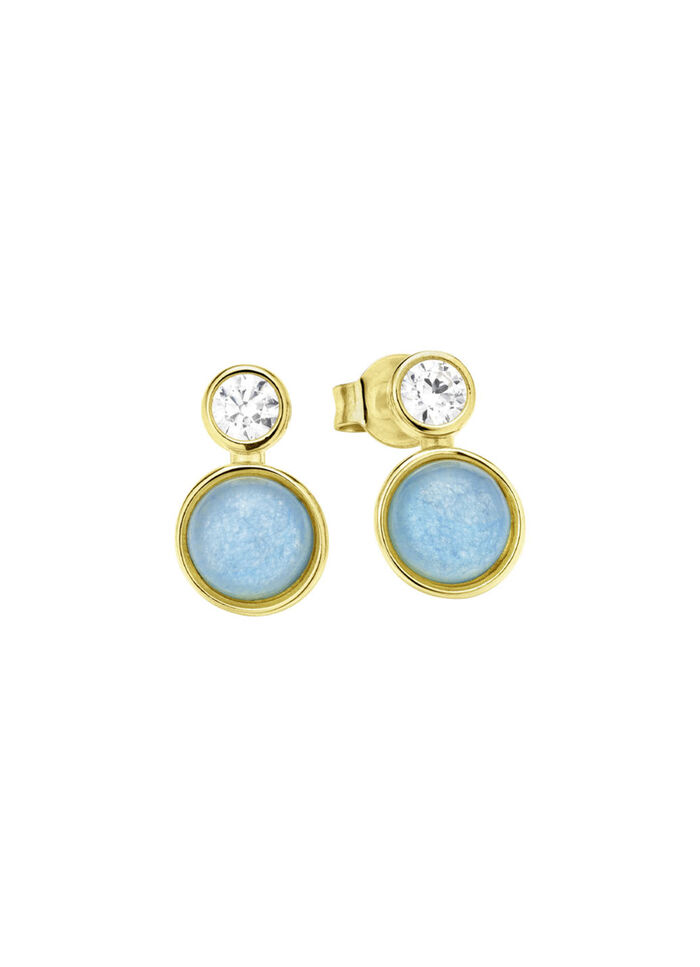 Hemelse elegantie: oorknopjes met echte blauwe chalcedoon 