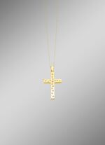 Dubbelzijdige kruishanger met synthetische zirkonia 