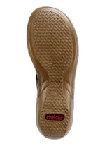 Rieker muiltjes met subtiel reli&euml;f en metalen decoratie ZWART