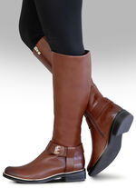 ELENA EDEN, trendy dameslaarzen, winterschoenen, breedte G, met rits COGNAC