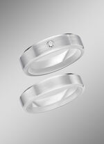 Gematteerde trouwring in zilver 925/- fijn 