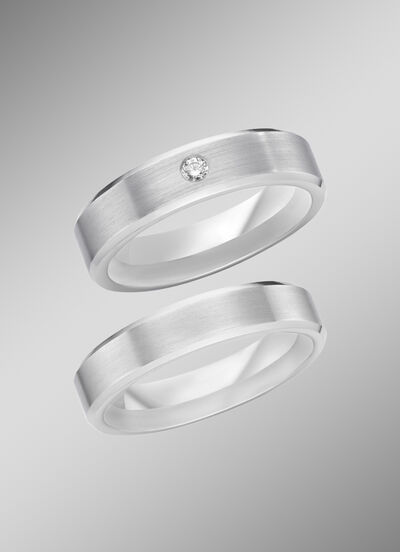 Gematteerde trouwring in zilver 925/- fijn 