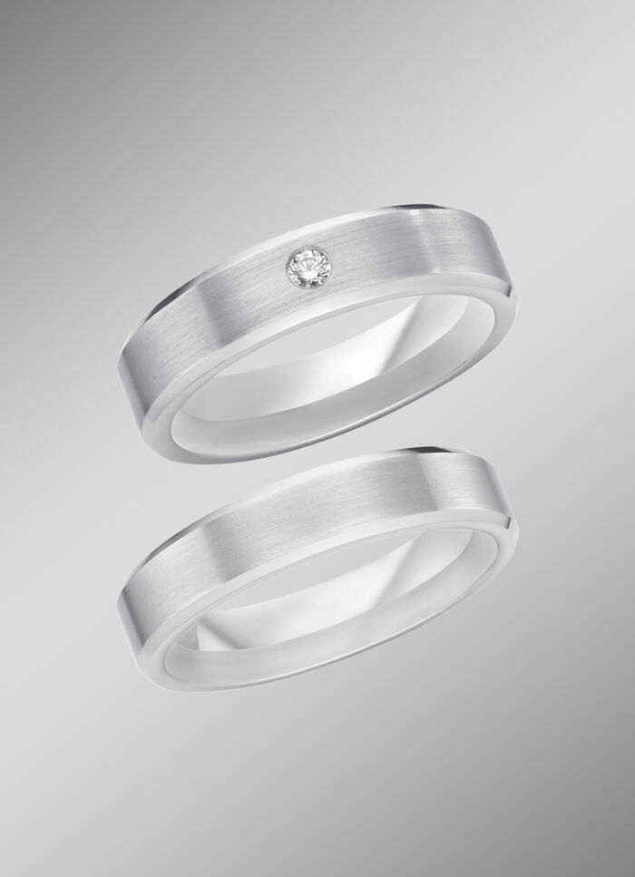 Gematteerde trouwring in zilver 925/- fijn 