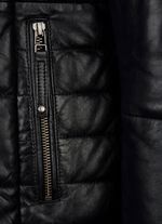 Korte leren jas met binnenzak 