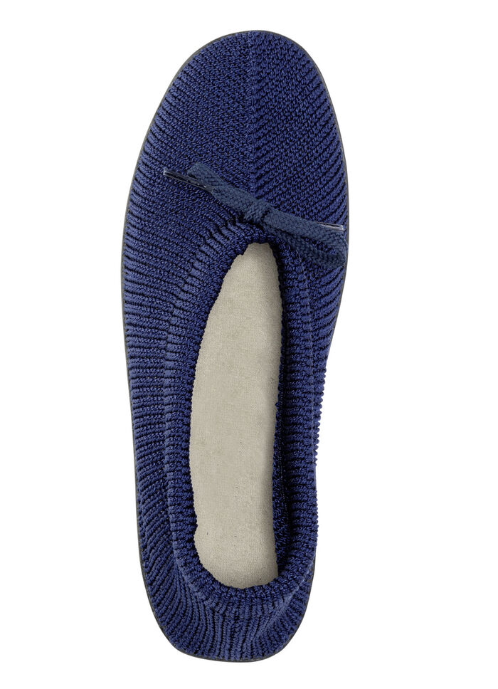 Slippers van elastisch gebreid materiaal met vetersluiting MARINE
