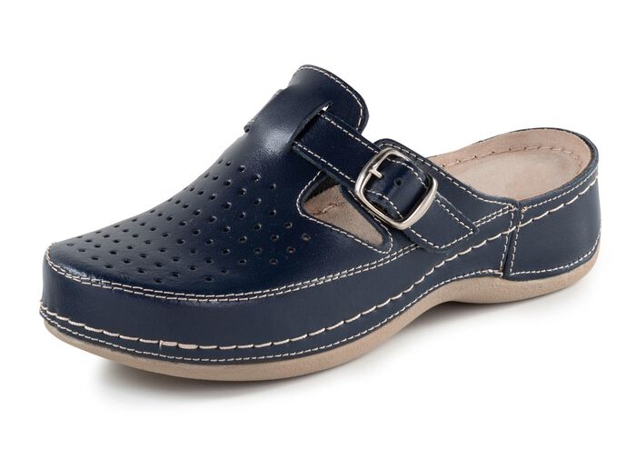 ELENA EDEN, zomerse damesklompen, wijdte G, met verstelbare gesp MARINE