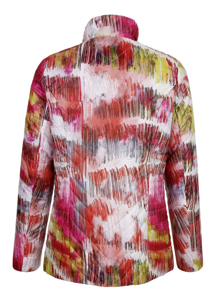 Gewatteerd jack met veelkleurige grafische print 