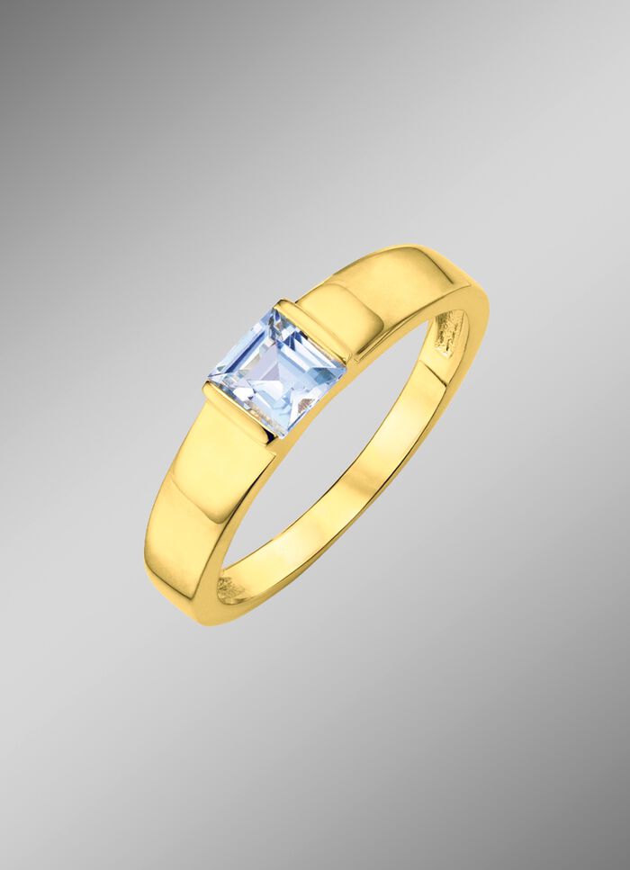 Stijlvolle damesring met blauwe topaas 