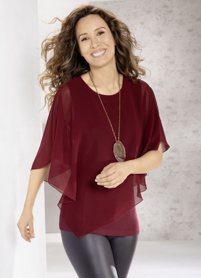 Geweldige poncho tuniek BORDEAUX
