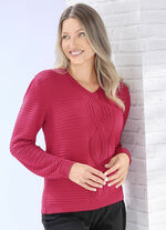 Pullover met een elastische kabelstructuur 