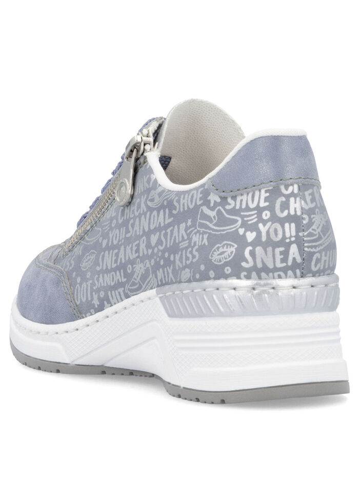 Rieker vetersneakers gemaakt van bedrukt synthetisch materiaal HELLBLAU-SILBER