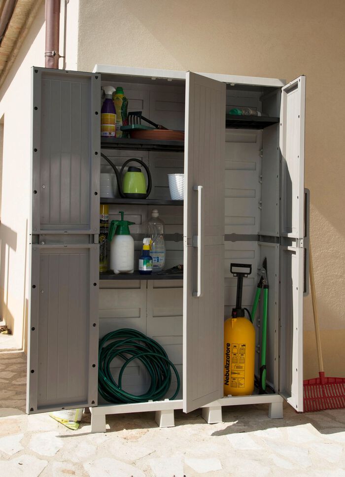 Apparatuurkast, 3 deuren GRIJS