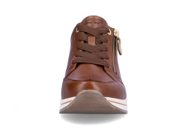 Remonte sneakers met veters en mat gouden bies 