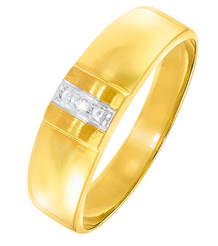 Geweldige damesring in bicolor met diamant 