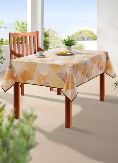 Tafelkleed van tafelzeil met bijpassende bies 