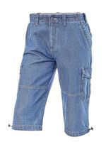 Denim bermudashort met cargozakken in 3 kleuren 