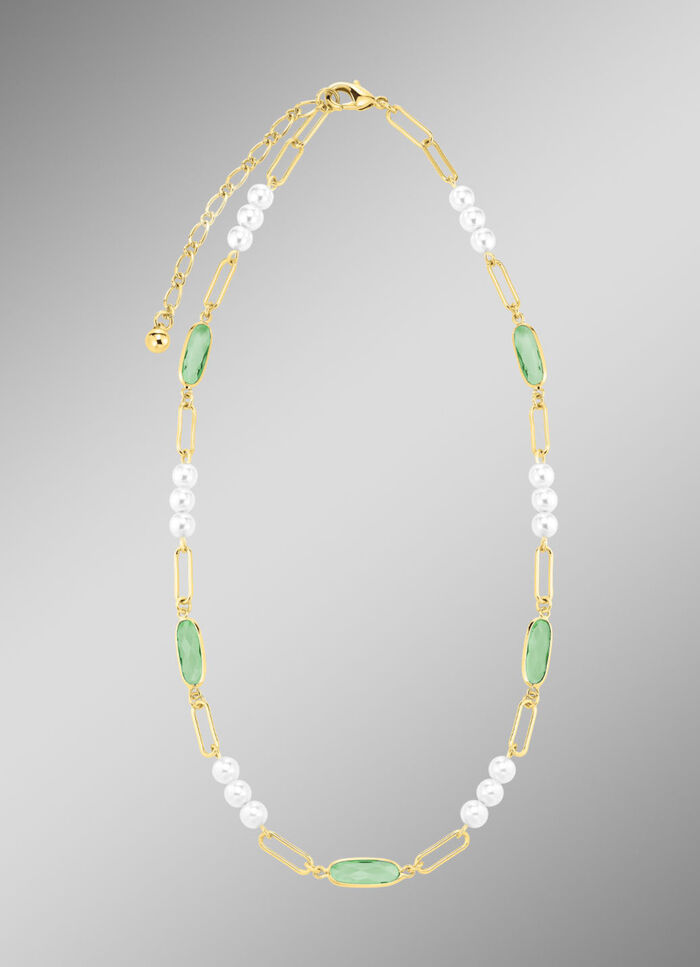 Sieradenset, 3-delig, van messing met kristalstenen 