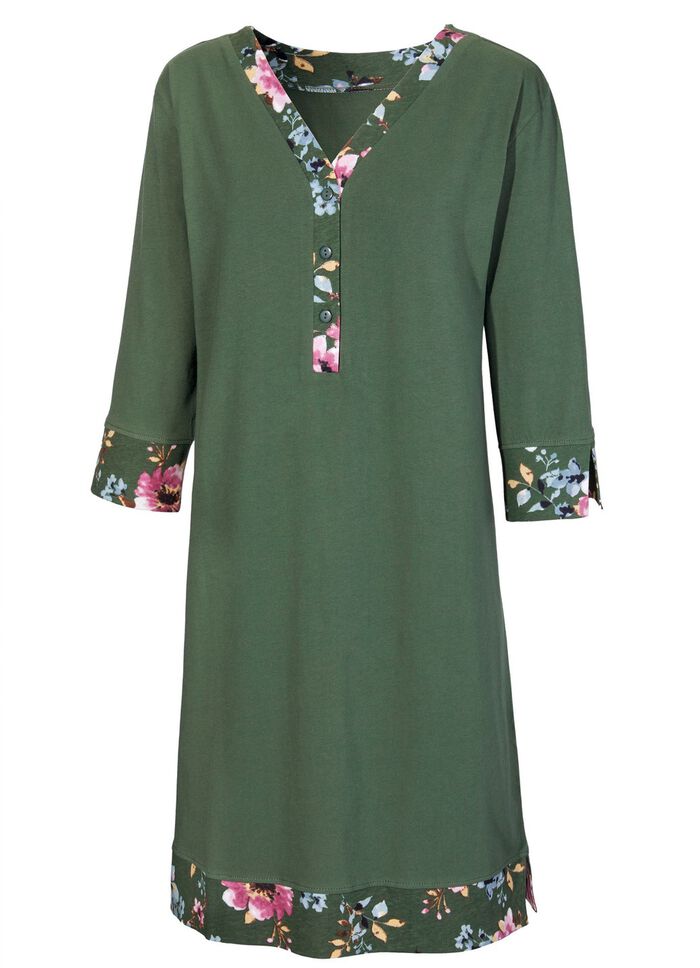 Set van twee nachthemden met knoopsluiting 