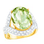 Schitterende damesring met echte amethist en echte witte topaas 