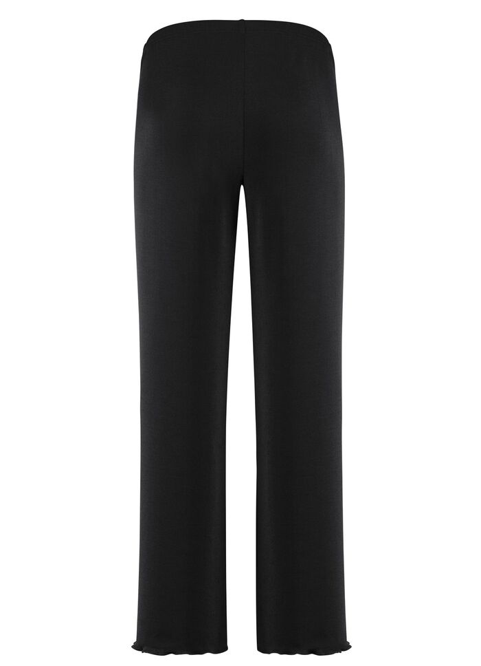 Zacht vloeiende, 7/8 lange broek ZWART