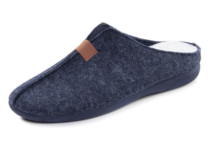 Klassieke herenpantoffels, gemaakt van wolvilt BLAUW