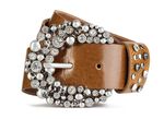 Leren riem met strass steentjes 
