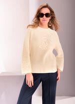 Trui met bloemenborduurwerk 