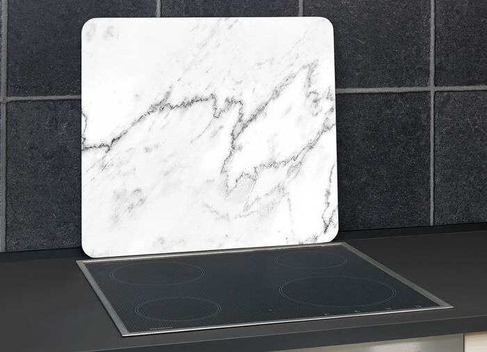 Wandpaneel van glas met marmerlook 