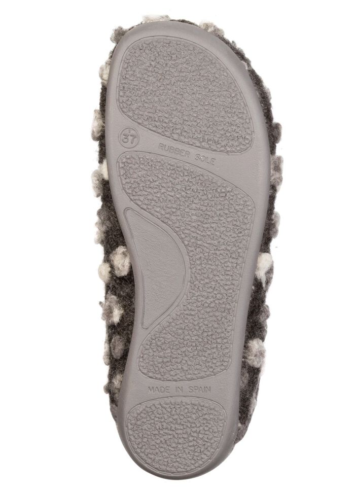 Laurina, klassieke damespantoffels, met uitneembaar voetbed GRIJS-WIT