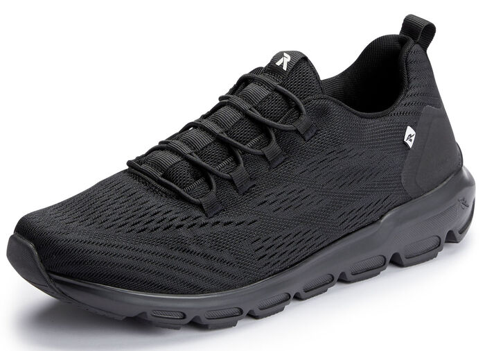 Rieker sneakers met elastische decoratieve vetersluiting ZWART