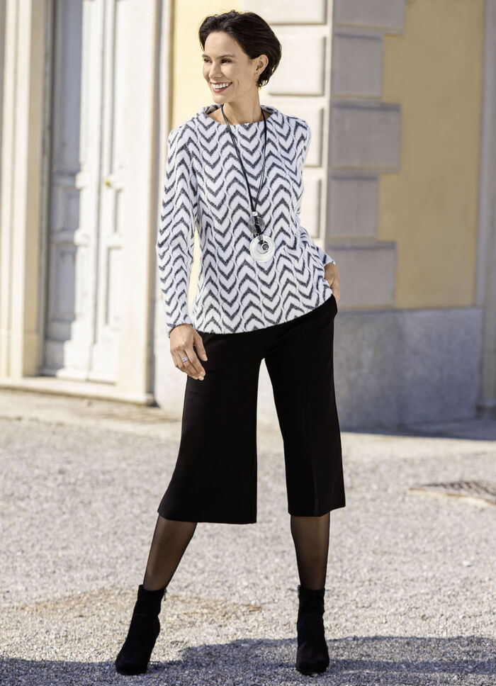 Chique culottes in pull-on stijl ZWART