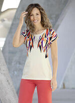 Shirt met strass- en bordversiering 