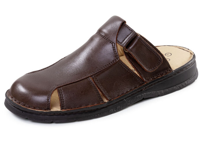 GINO GALANTE, klassieke herenklompen, gemaakt van leer KASTANIE