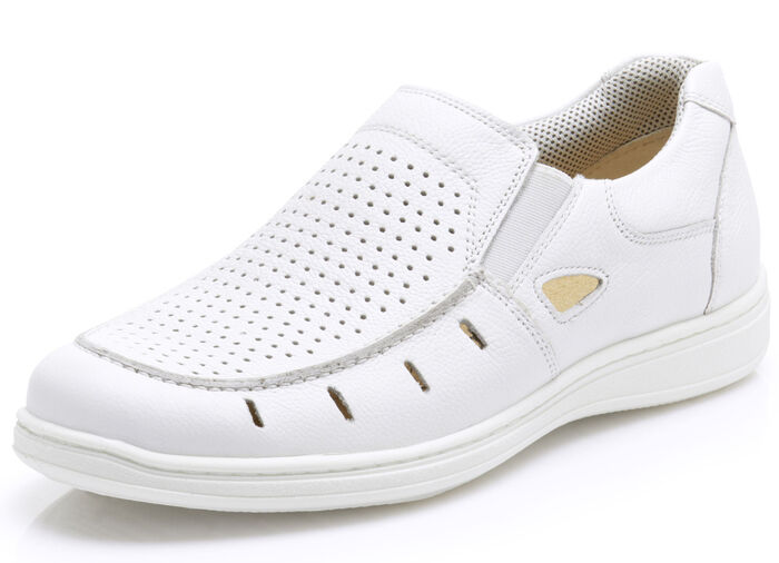 GINO GALANTE pantoffels met luchtige perforaties NATUURWIT