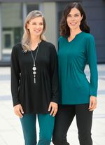 Overhemd met opstaande kraag in 2 kleuren ZWART