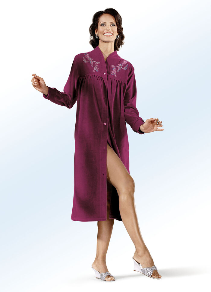 Huisjas met borduursel en paillettenversiering BORDEAUX