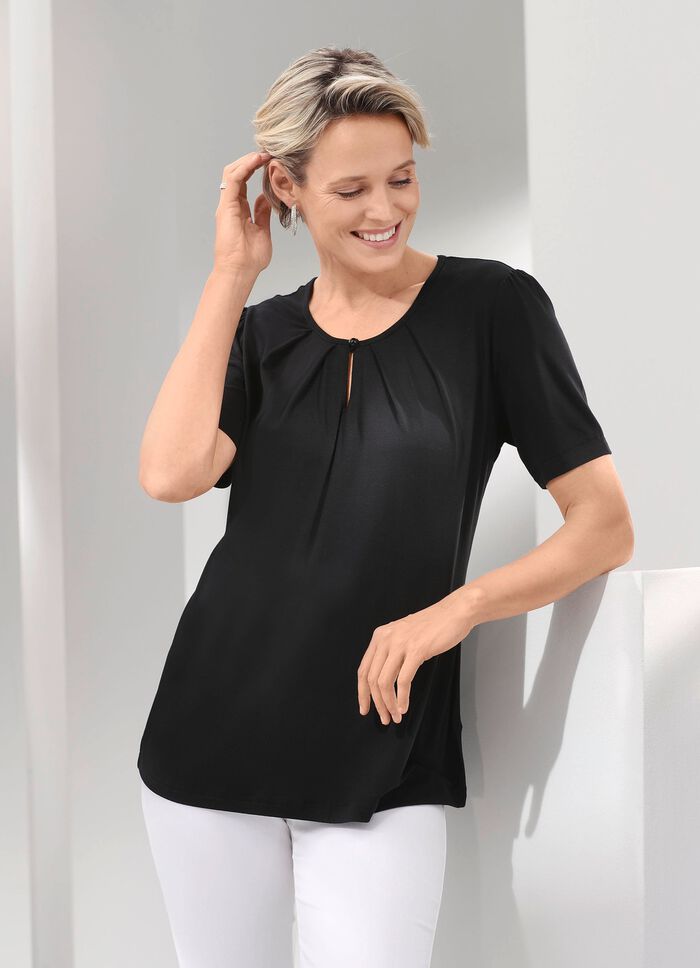 Shirt met split bij de halslijn 