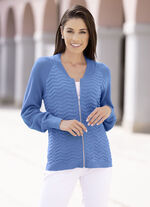 Cardigan met cloquéstructuur AZURBLAU
