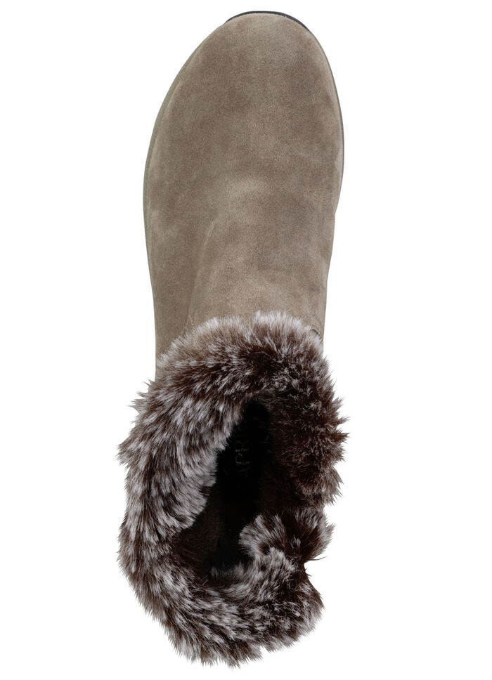 Caprice, gevoerde dames enkellaarsjes, winterschoenen, breedte H, met uitneembaar voetbed TAUPE