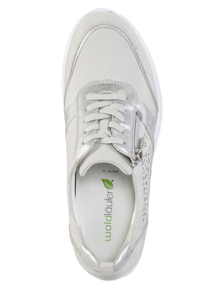 Waldläufer, comfortabele dames veterschoenen, breedte H, met uitneembaar voetbed PASTELGRIJS