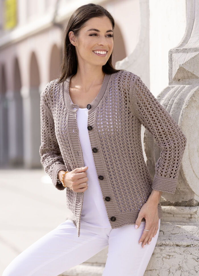 Vest in mesh-look TAUPE