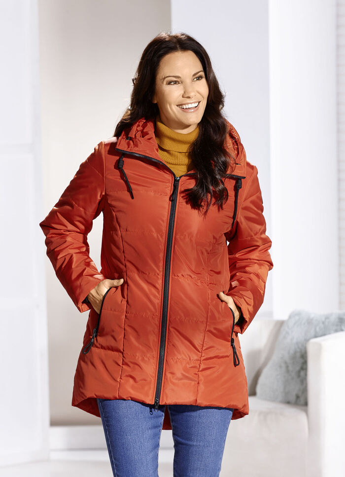 Lang jack met omkeerbaar regenscherm 