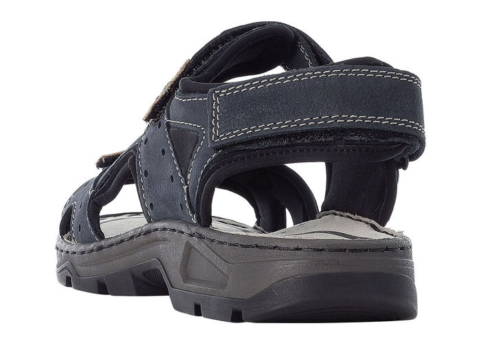 Rieker, klassieke heren trekkingsandalen, gemaakt van leer DONKERBLAUW