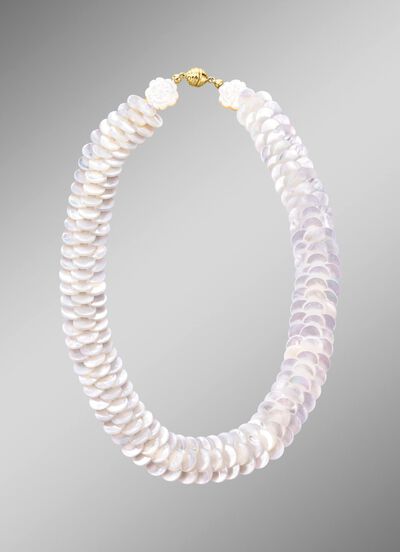 Glinsterende ketting met echte parelmoer 