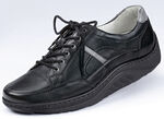 Waldläufer, comfortabele dames veterschoenen, breedte H, zool met afrolfunctie ZWART